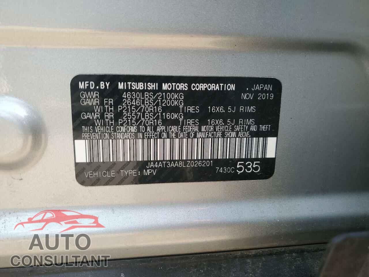 MITSUBISHI ECLIPSE 2020 - JA4AT3AA8LZ026201