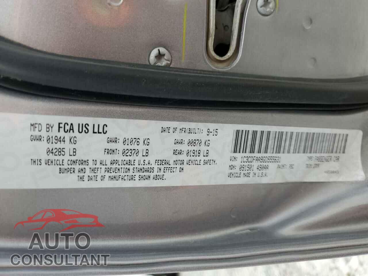 DODGE DART 2016 - 1C3CDFAA9GD555631