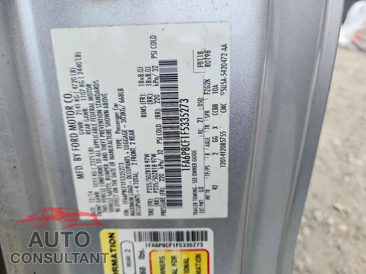 FORD MUSTANG 2015 - 1FA6P8CF1F5335273