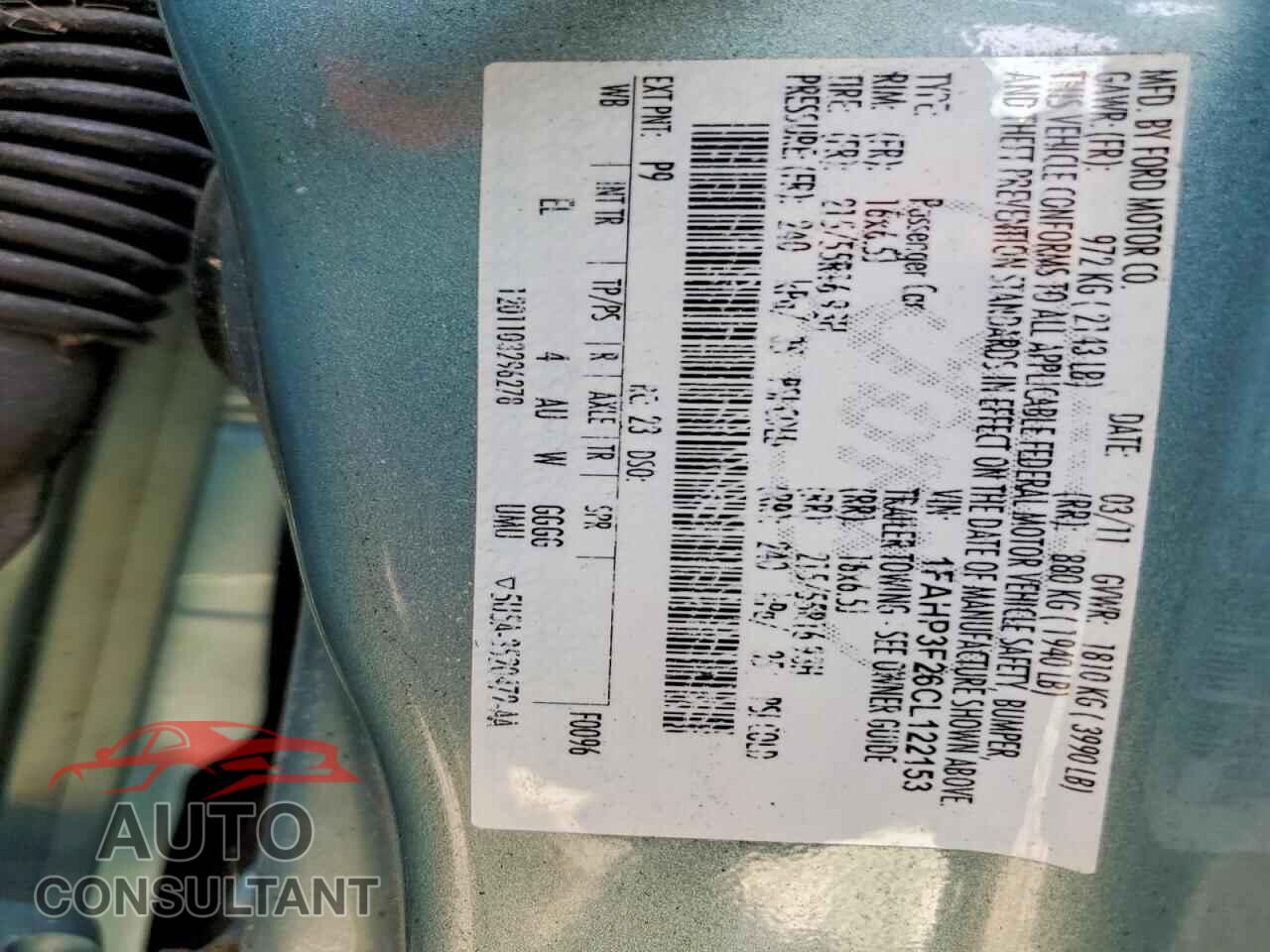 FORD FOCUS 2012 - 1FAHP3F26CL122153