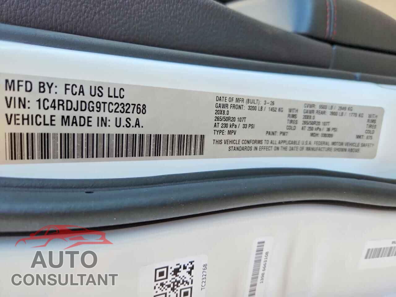 DODGE DURANGO 2026 - 1C4RDJDG9TC232768