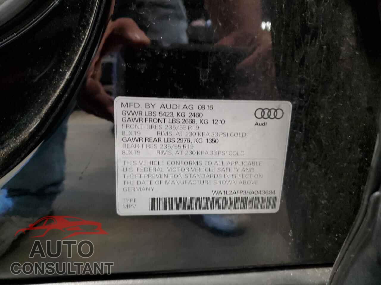 AUDI Q5 2017 - WA1L2AFP3HA043684