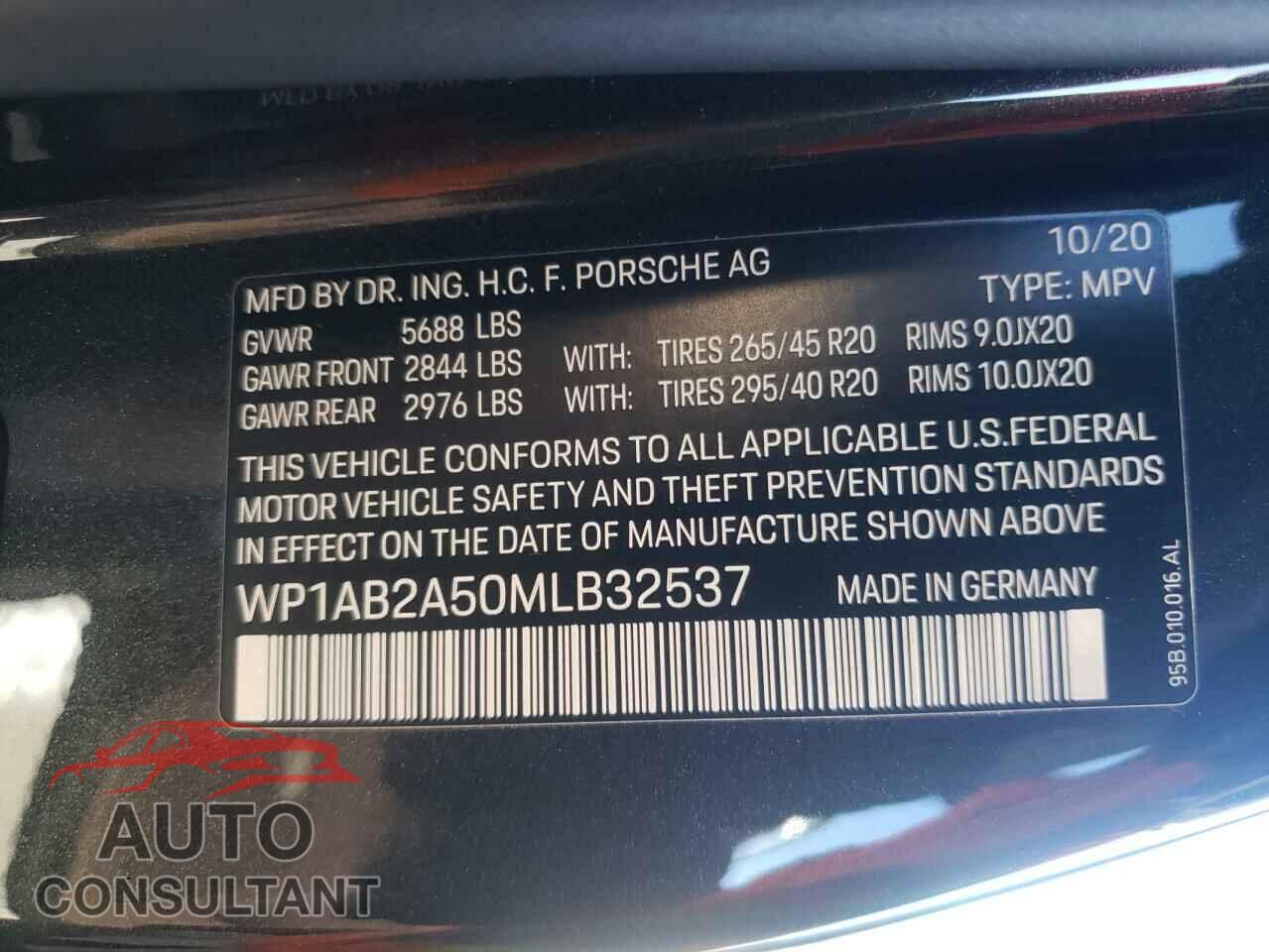 PORSCHE MACAN 2021 - WP1AB2A50MLB32537