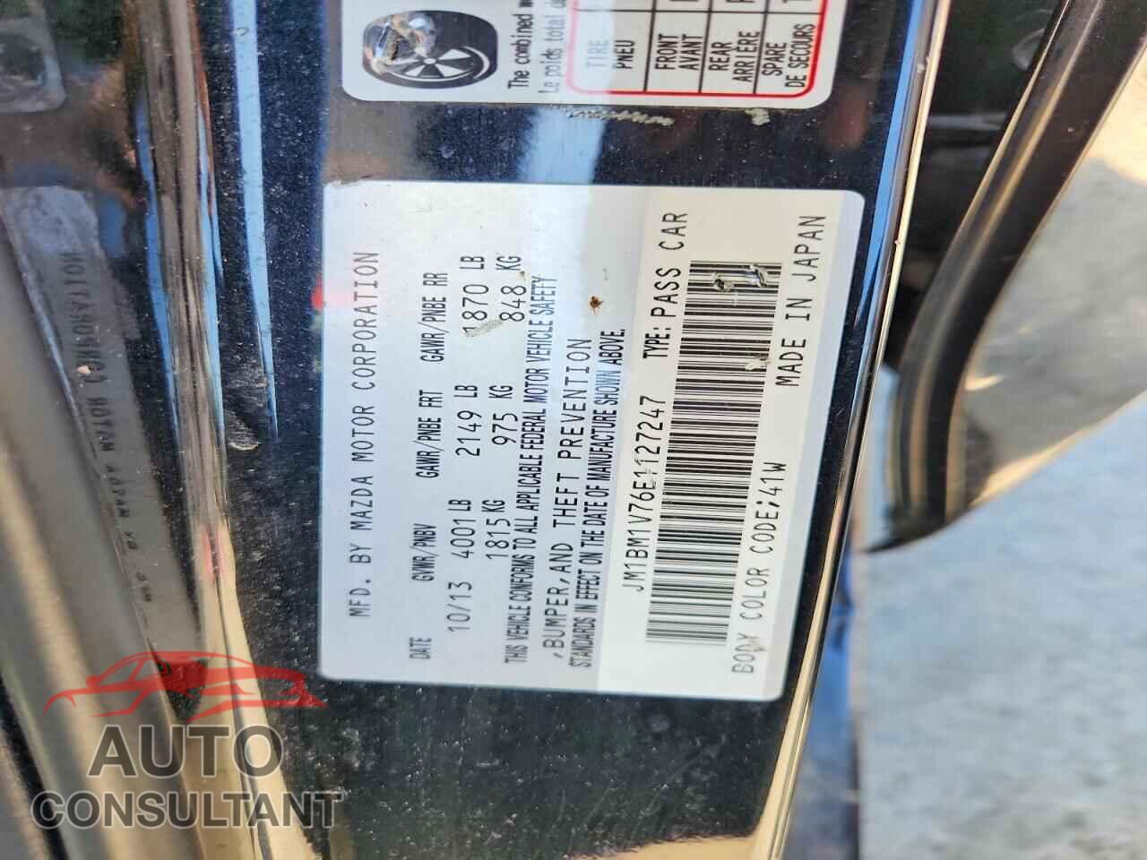 MAZDA 3 2014 - JM1BM1V76E1127247