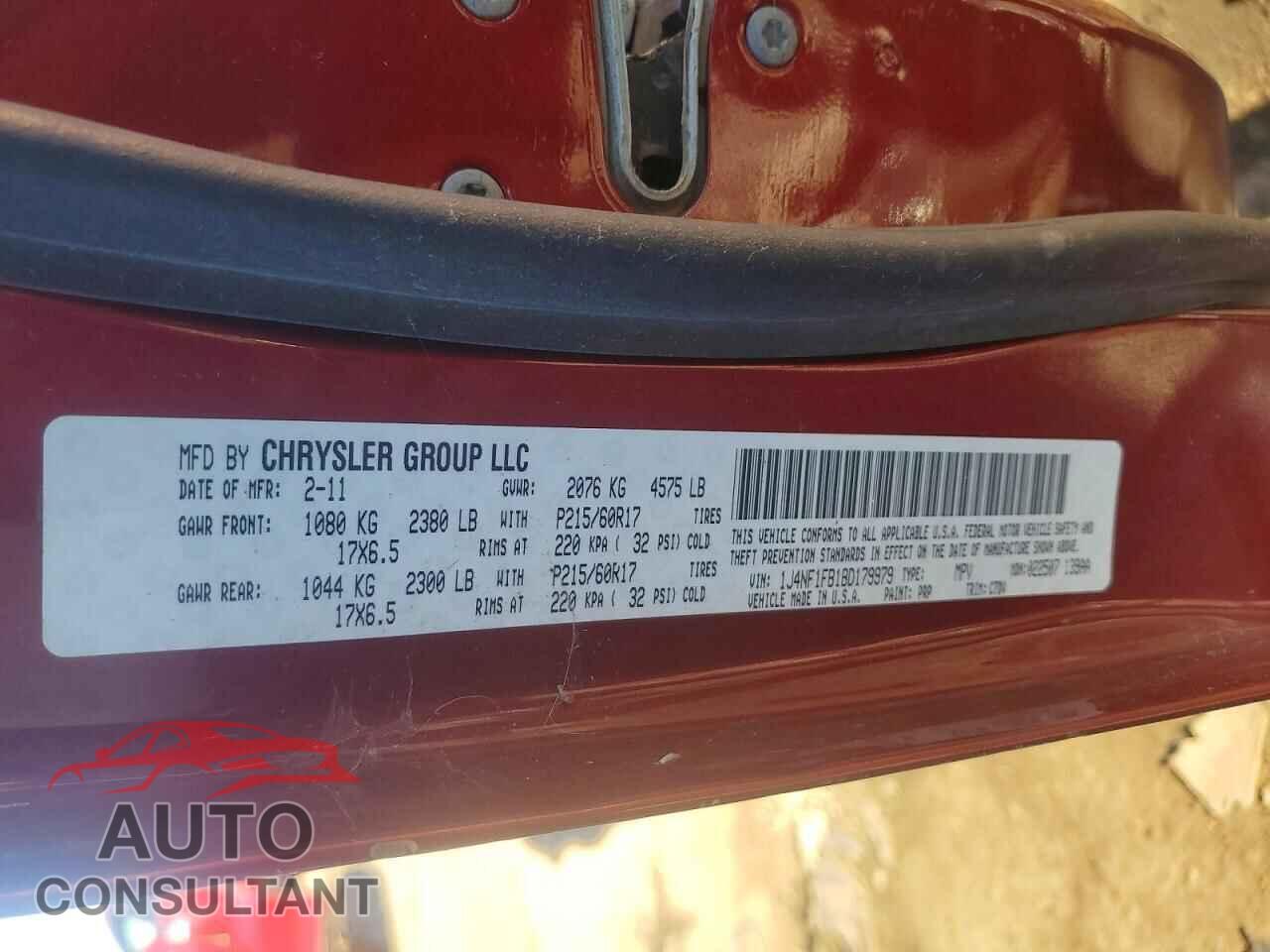 JEEP COMPASS 2011 - 1J4NF1FB1BD179979
