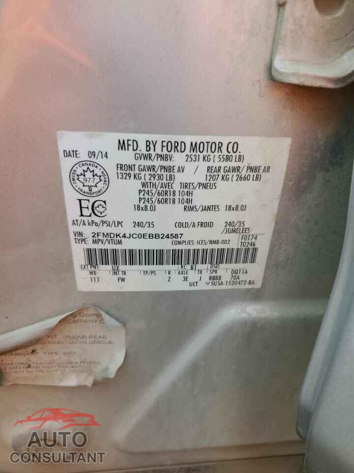FORD EDGE 2014 - 2FMDK4JC0EBB24587