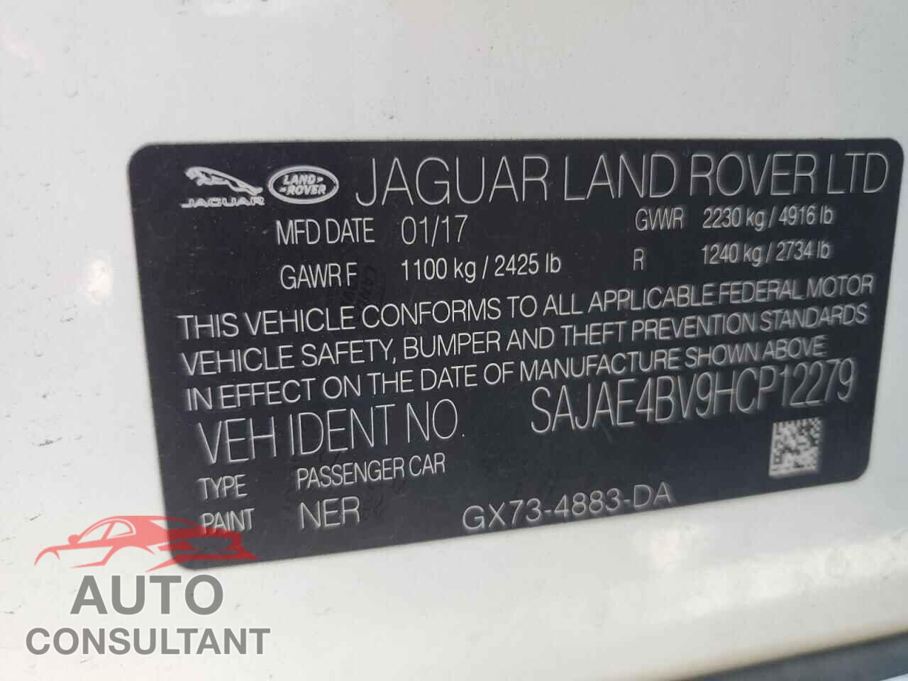 JAGUAR XE 2017 - SAJAE4BV9HCP12279