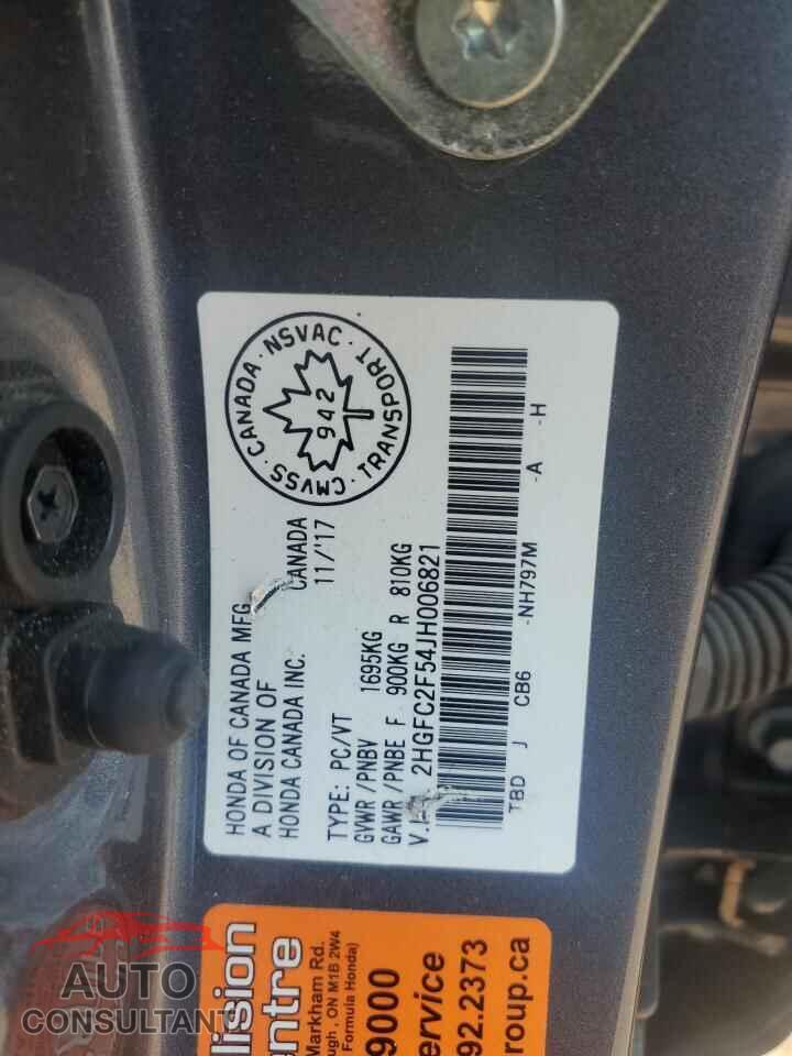 HONDA CIVIC 2018 - 2HGFC2F54JH006821