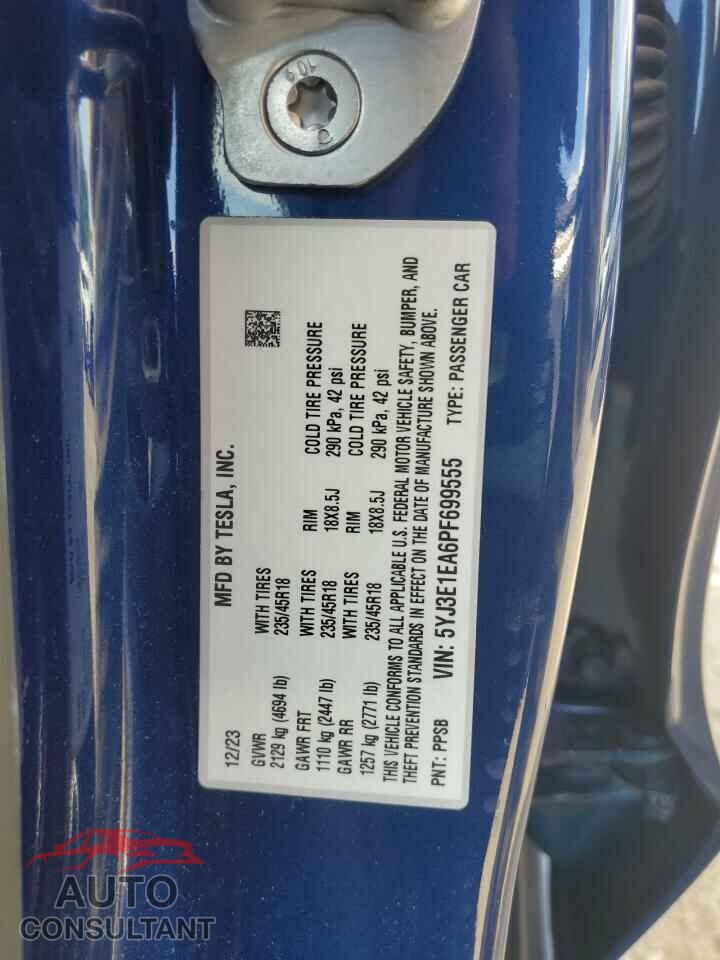 TESLA MODEL 3 2023 - 5YJ3E1EA6PF699555
