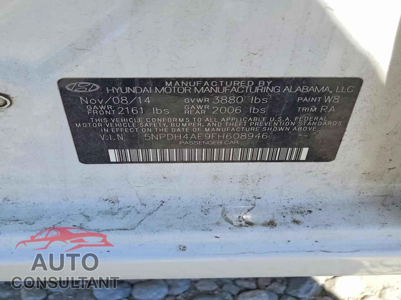 HYUNDAI ELANTRA 2015 - 5NPDH4AE9FH608946