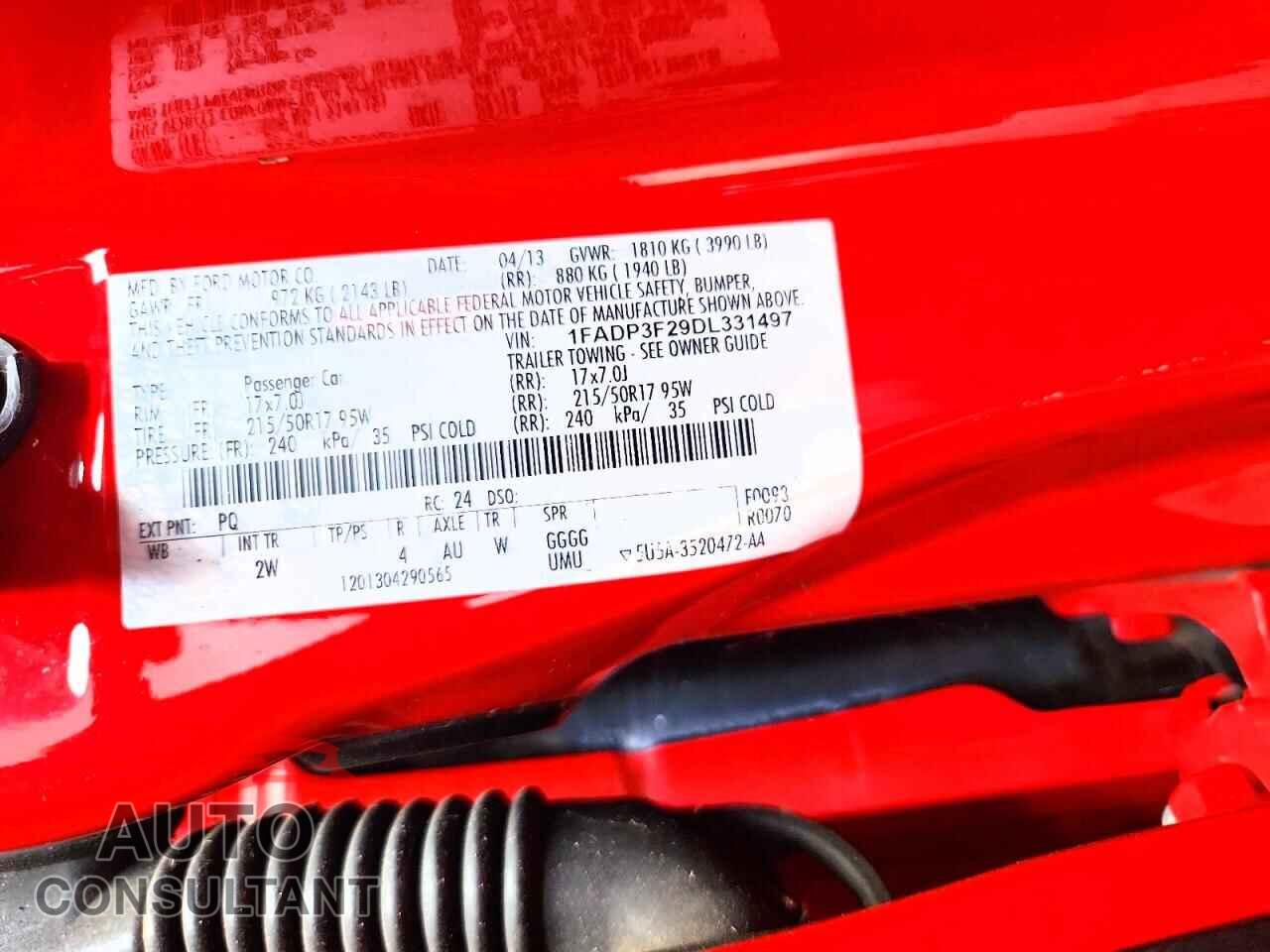 FORD FOCUS 2013 - 1FADP3F29DL331497