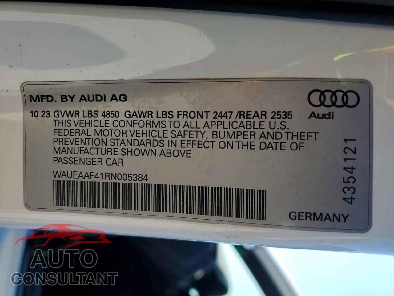 AUDI A4 2024 - WAUEAAF41RN005384