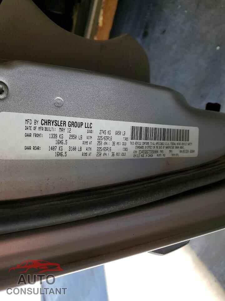 DODGE CARAVAN 2012 - 2C4RDGBG7CR360004
