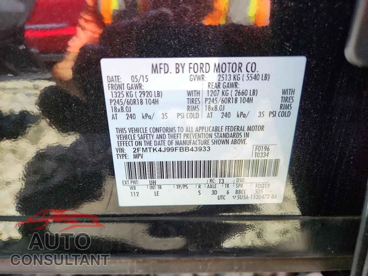 FORD EDGE 2015 - 2FMTK4J99FBB43933