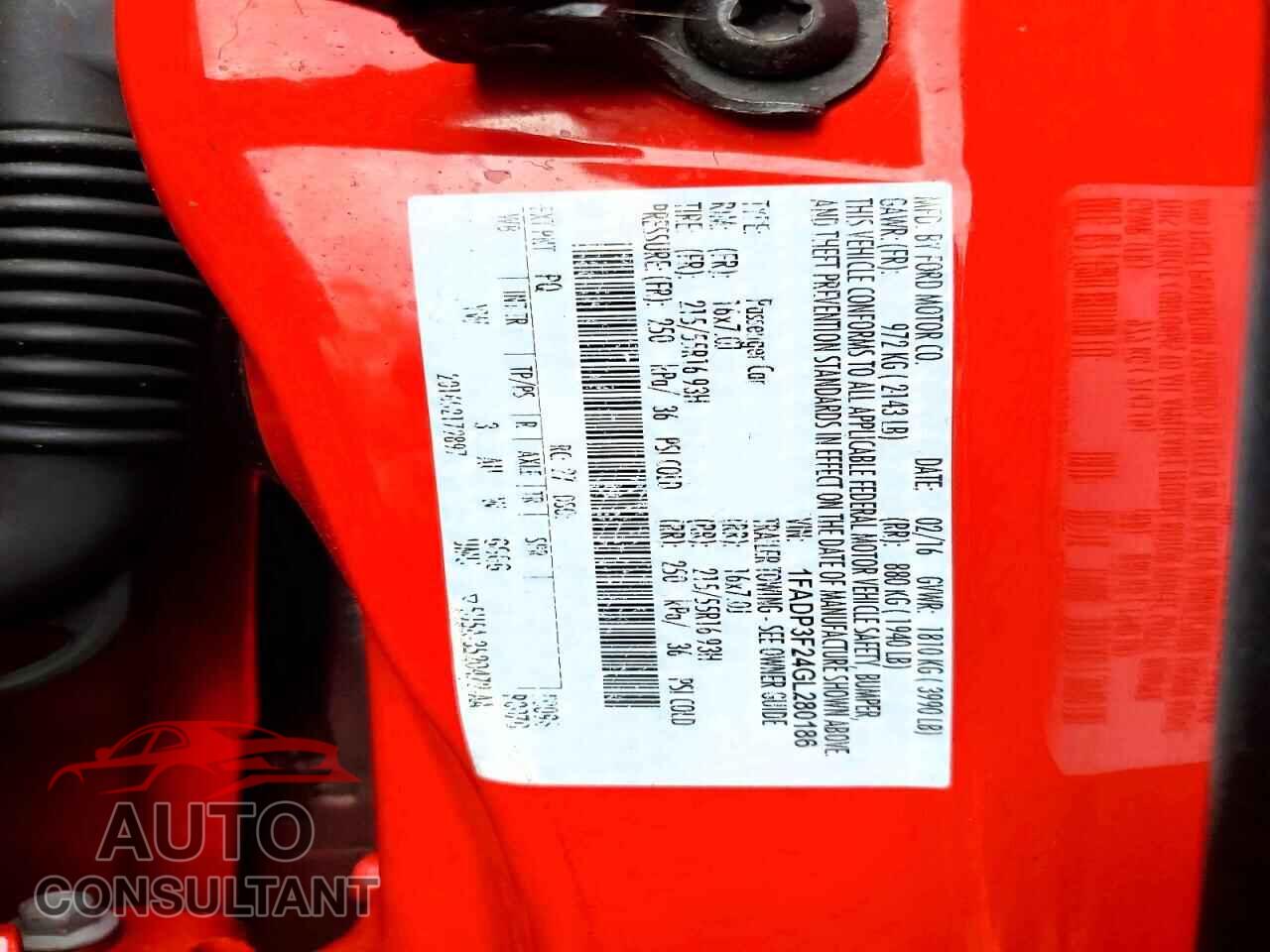 FORD FOCUS 2016 - 1FADP3F24GL280186