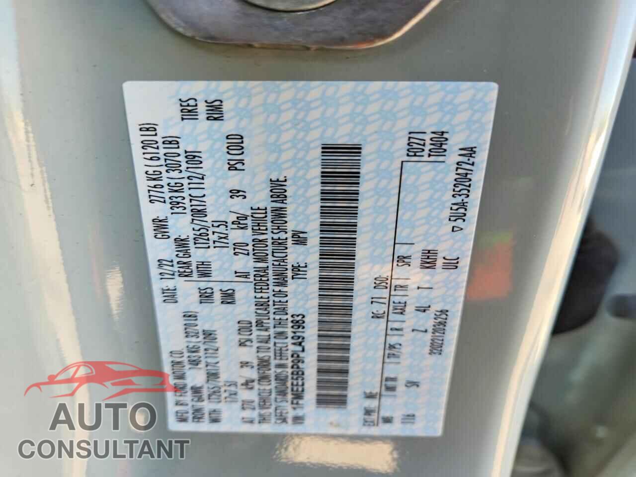 FORD BRONCO 2023 - 1FMEE5BP9PLA91983