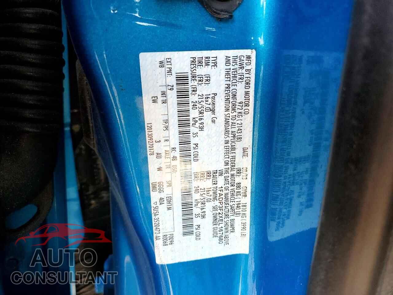 FORD FOCUS 2014 - 1FADP3F2XEL167680