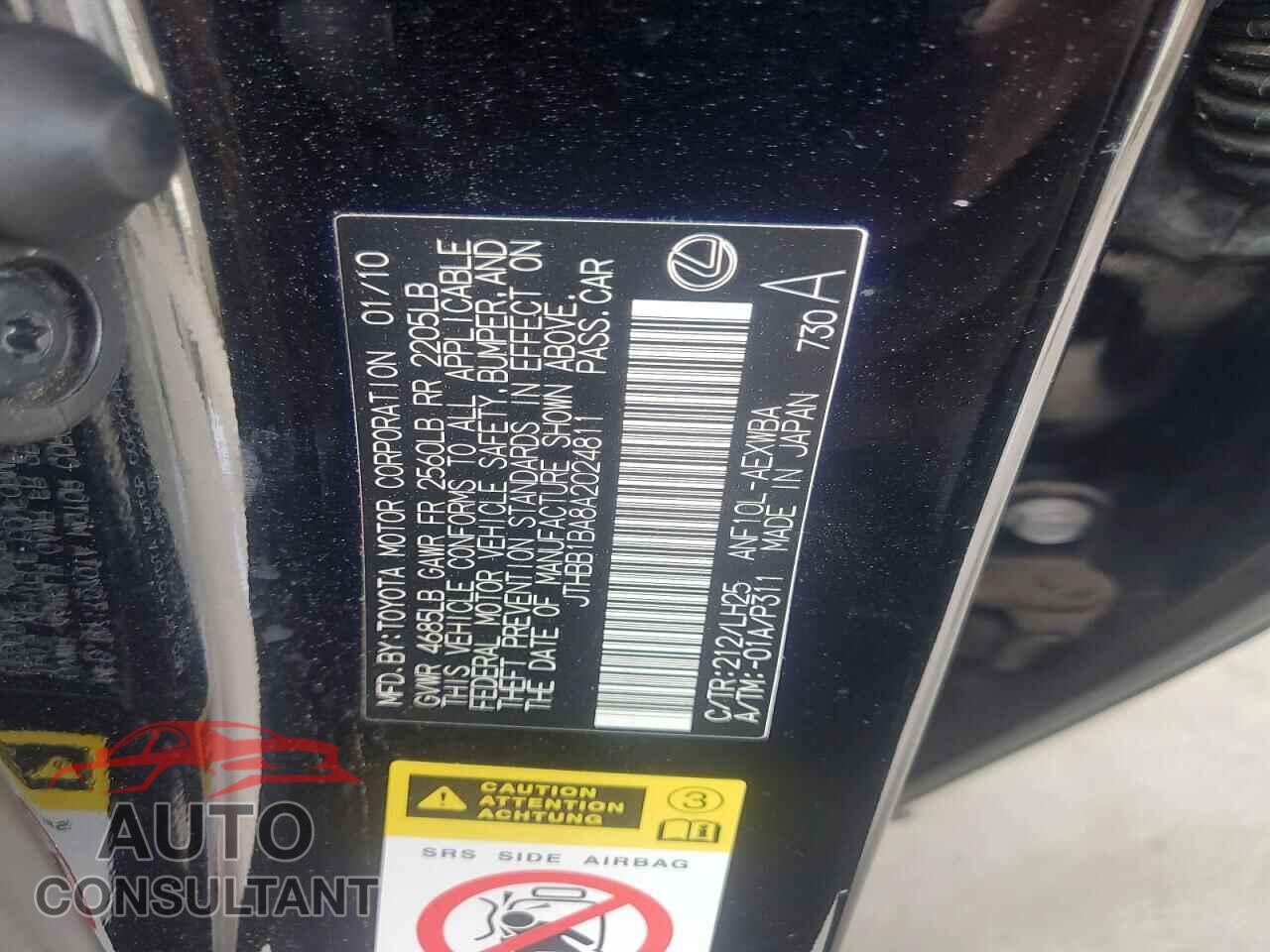 LEXUS HS 2010 - JTHBB1BA8A2024811