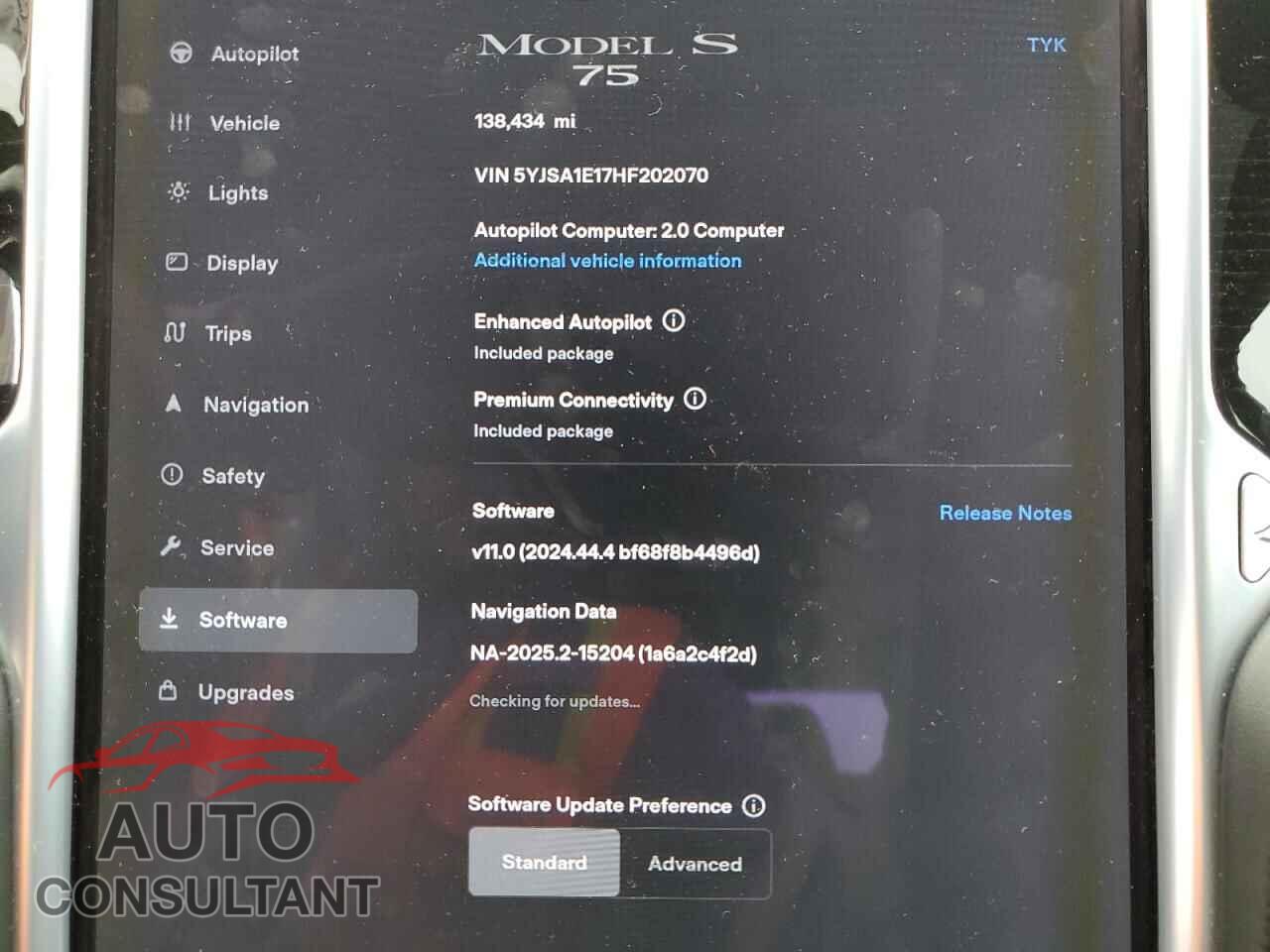 TESLA MODEL S 2017 - 5YJSA1E17HF202070