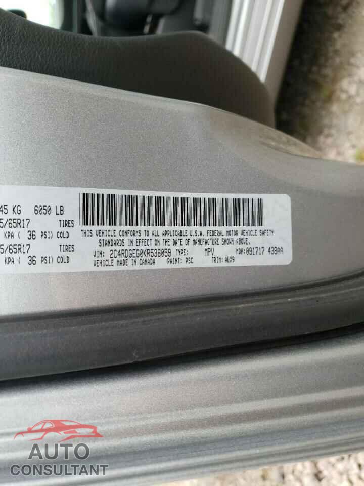 DODGE CARAVAN 2019 - 2C4RDGEG0KR536059