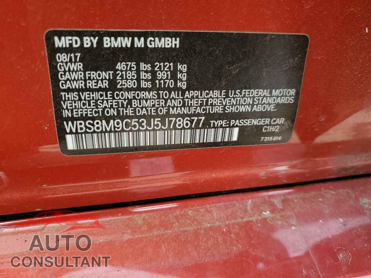 BMW M3 2018 - WBS8M9C53J5J78677