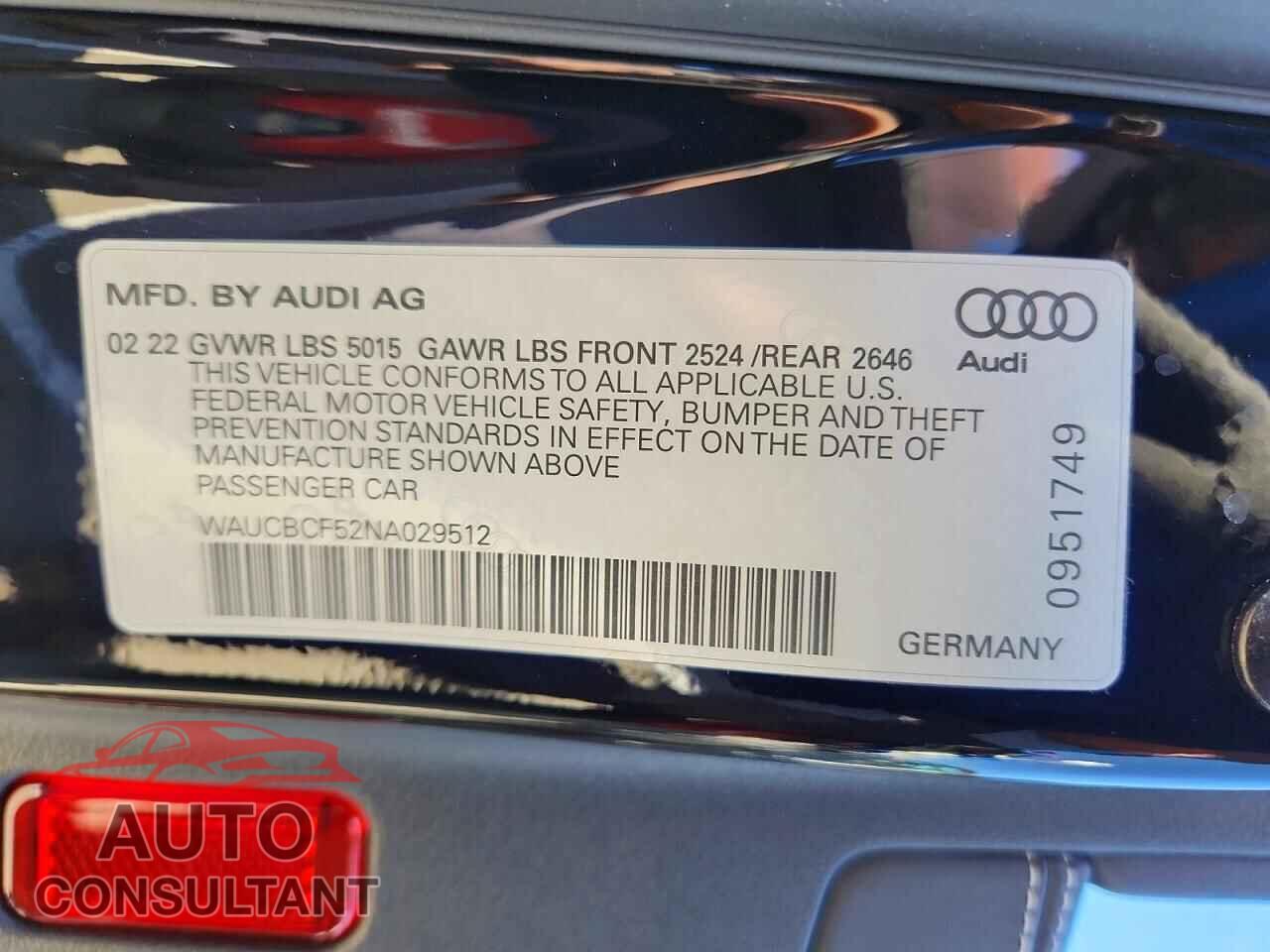 AUDI A5 2022 - WAUCBCF52NA029512
