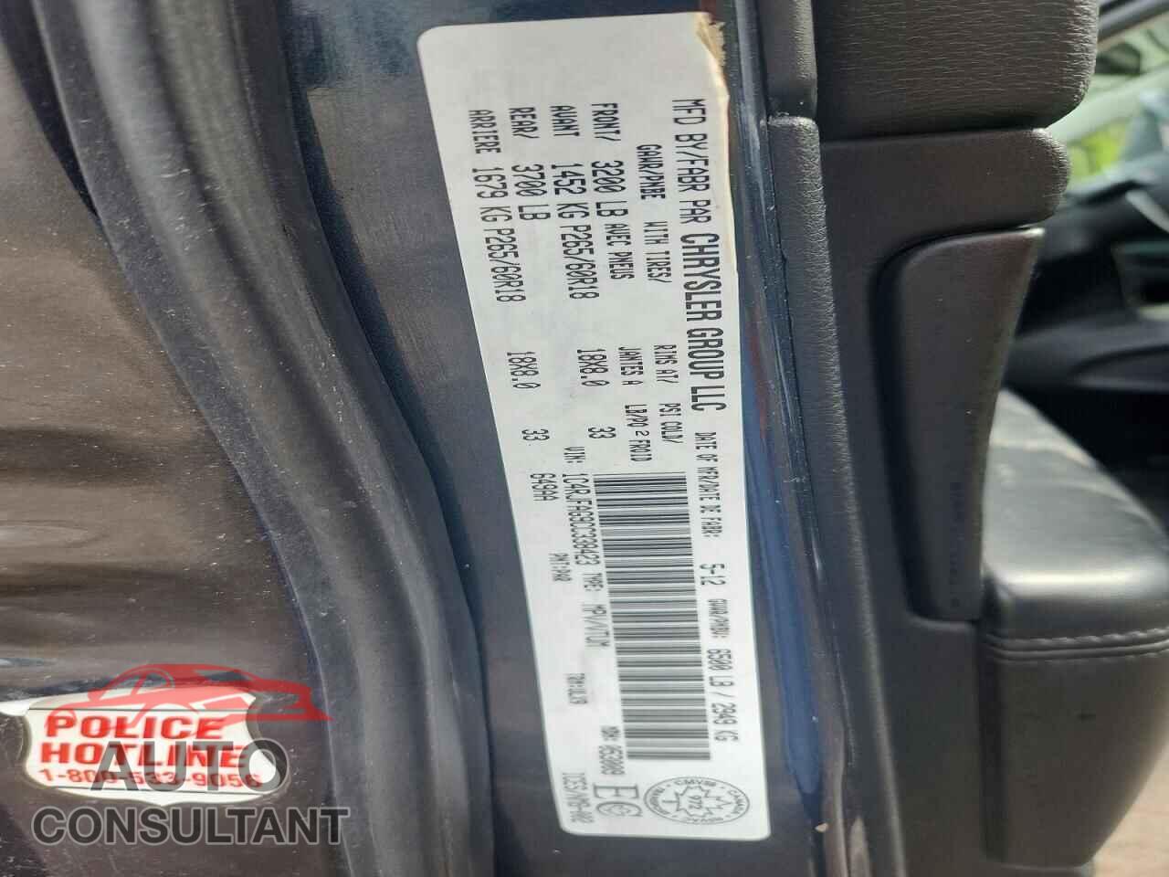 JEEP CHEROKEE 2012 - 1C4RJFAG9CC338423