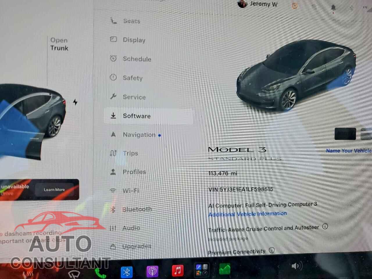 TESLA MODEL 3 2020 - 5YJ3E1EA1LF598515