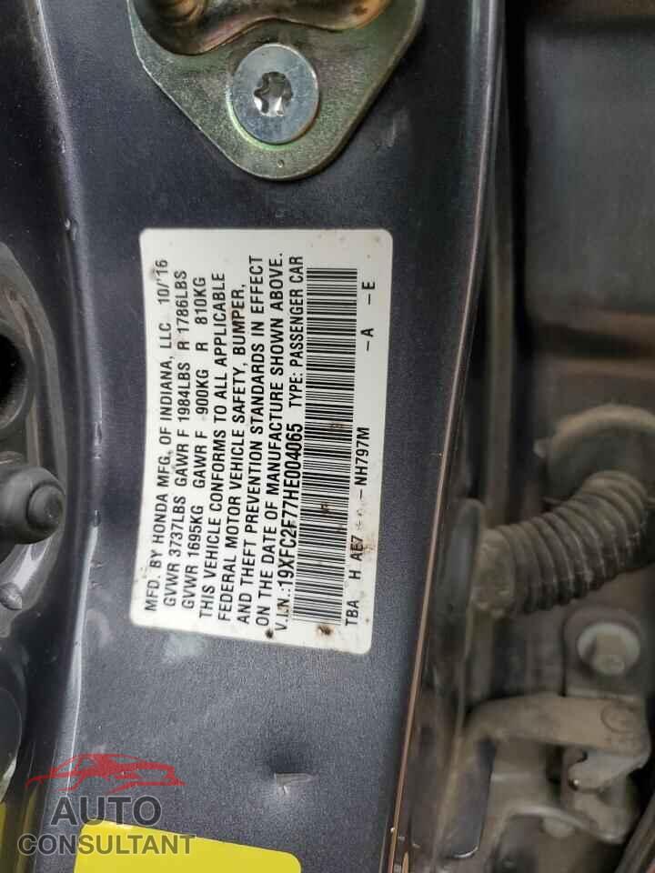 HONDA CIVIC 2017 - 19XFC2F77HE004065