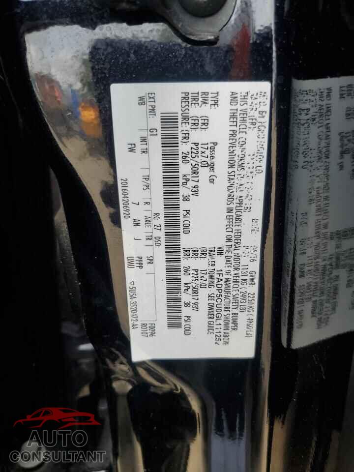 FORD CMAX 2016 - 1FADP5CU0GL111252