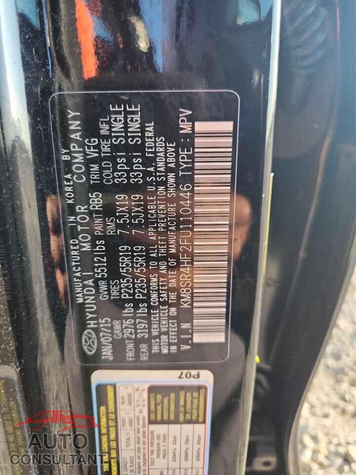 HYUNDAI SANTA FE 2015 - KM8SR4HF2FU110446