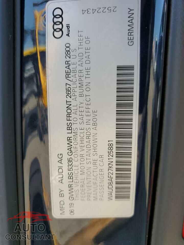 AUDI A6 2019 - WAUD8AF27KN125881