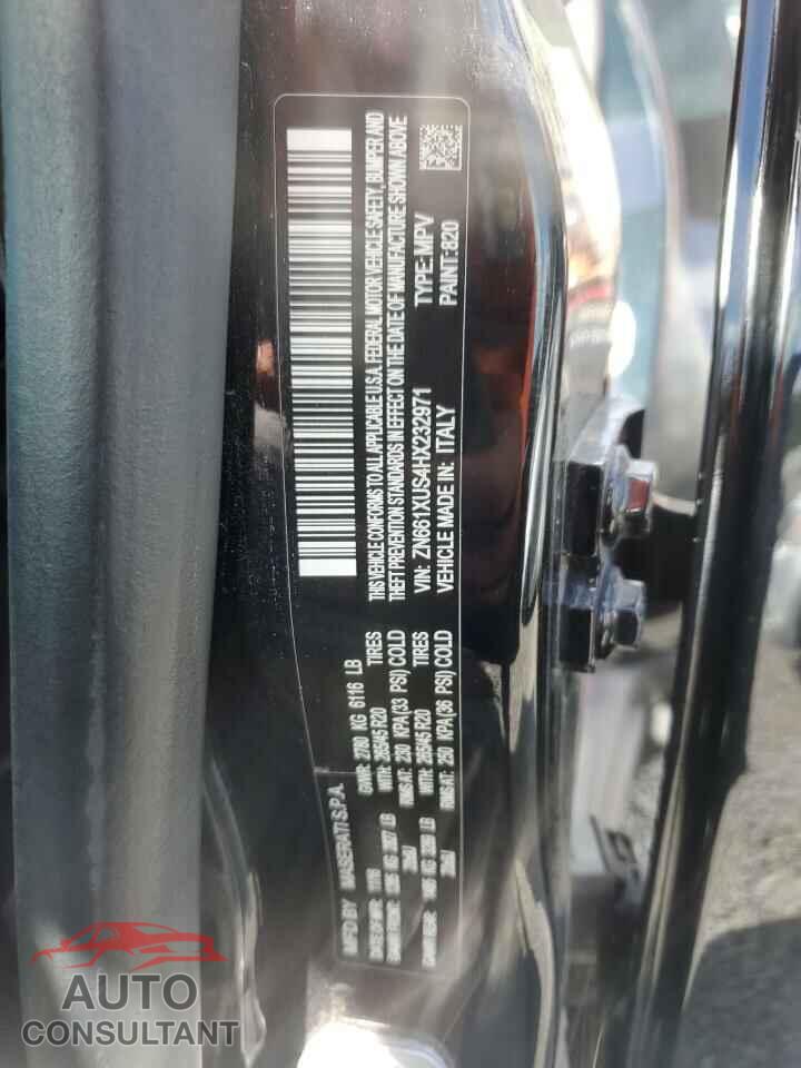MASERATI ALL MODELS 2017 - ZN661XUS4HX232971