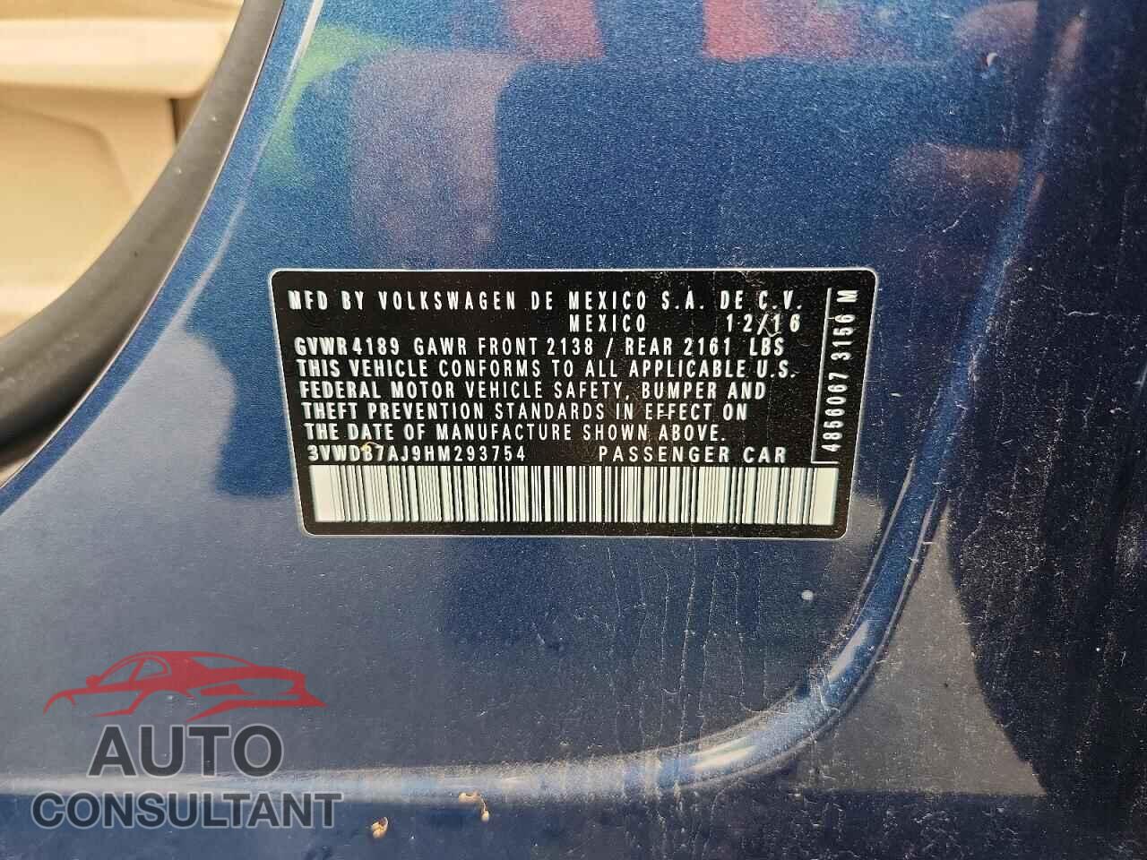 VOLKSWAGEN JETTA 2017 - 3VWDB7AJ9HM293754