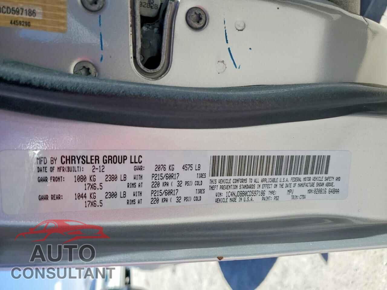 JEEP COMPASS 2012 - 1C4NJDBB0CD597186