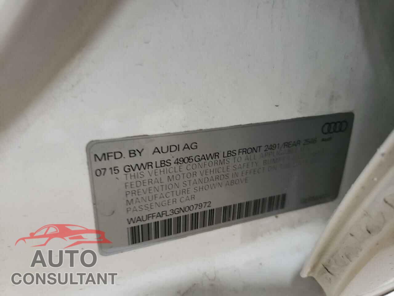 AUDI A4 2016 - WAUFFAFL3GN007972