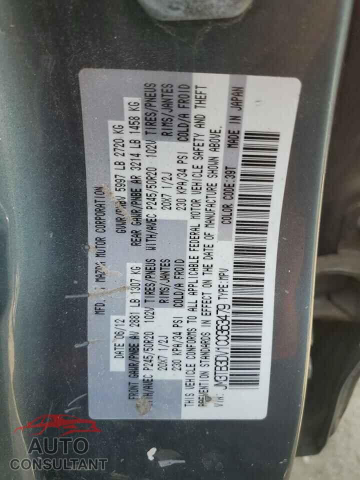 MAZDA CX-9 2012 - JM3TB3DV1C0363479