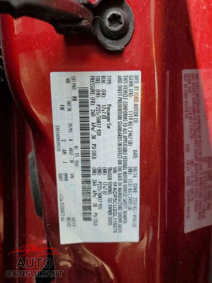 FORD CMAX 2016 - 1FADP5CU2GL116078