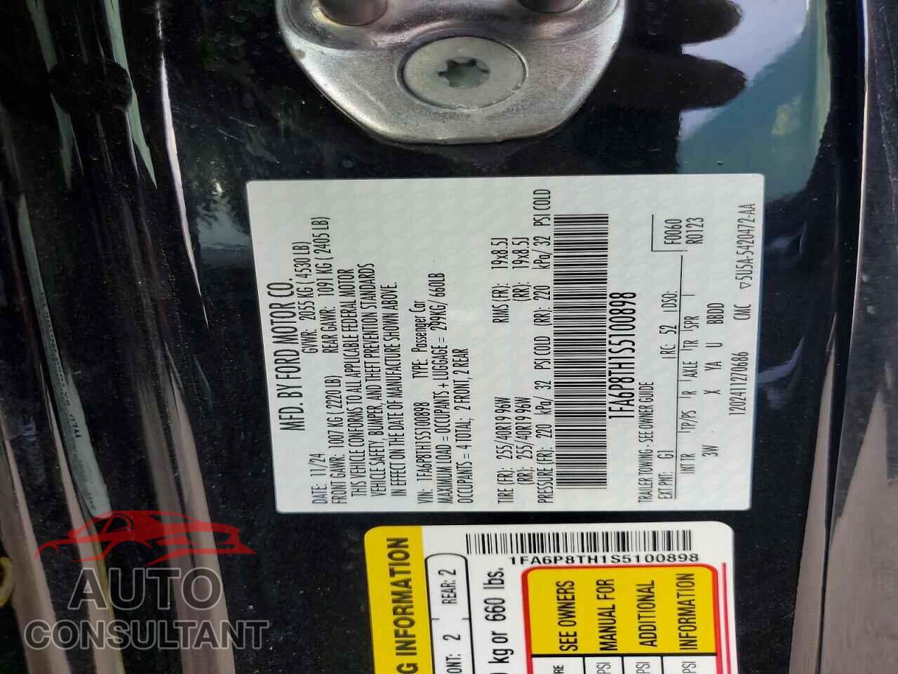 FORD MUSTANG 2025 - 1FA6P8TH1S5100898