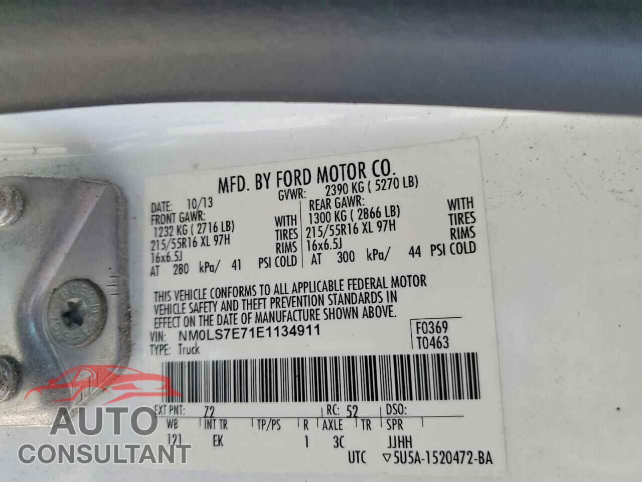 FORD TRANSIT 2014 - NM0LS7E71E1134911