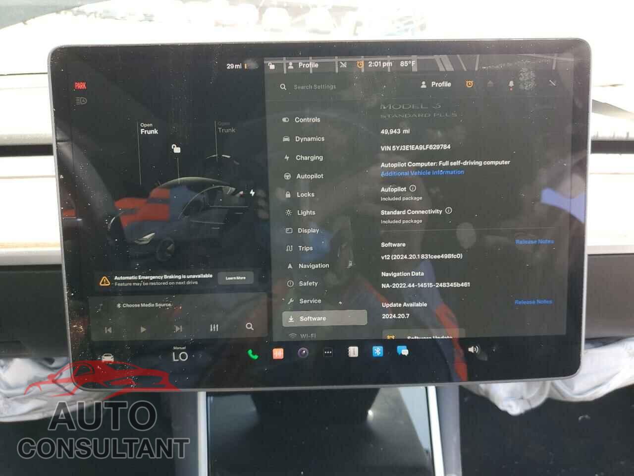 TESLA MODEL 3 2020 - 5YJ3E1EA9LF629784
