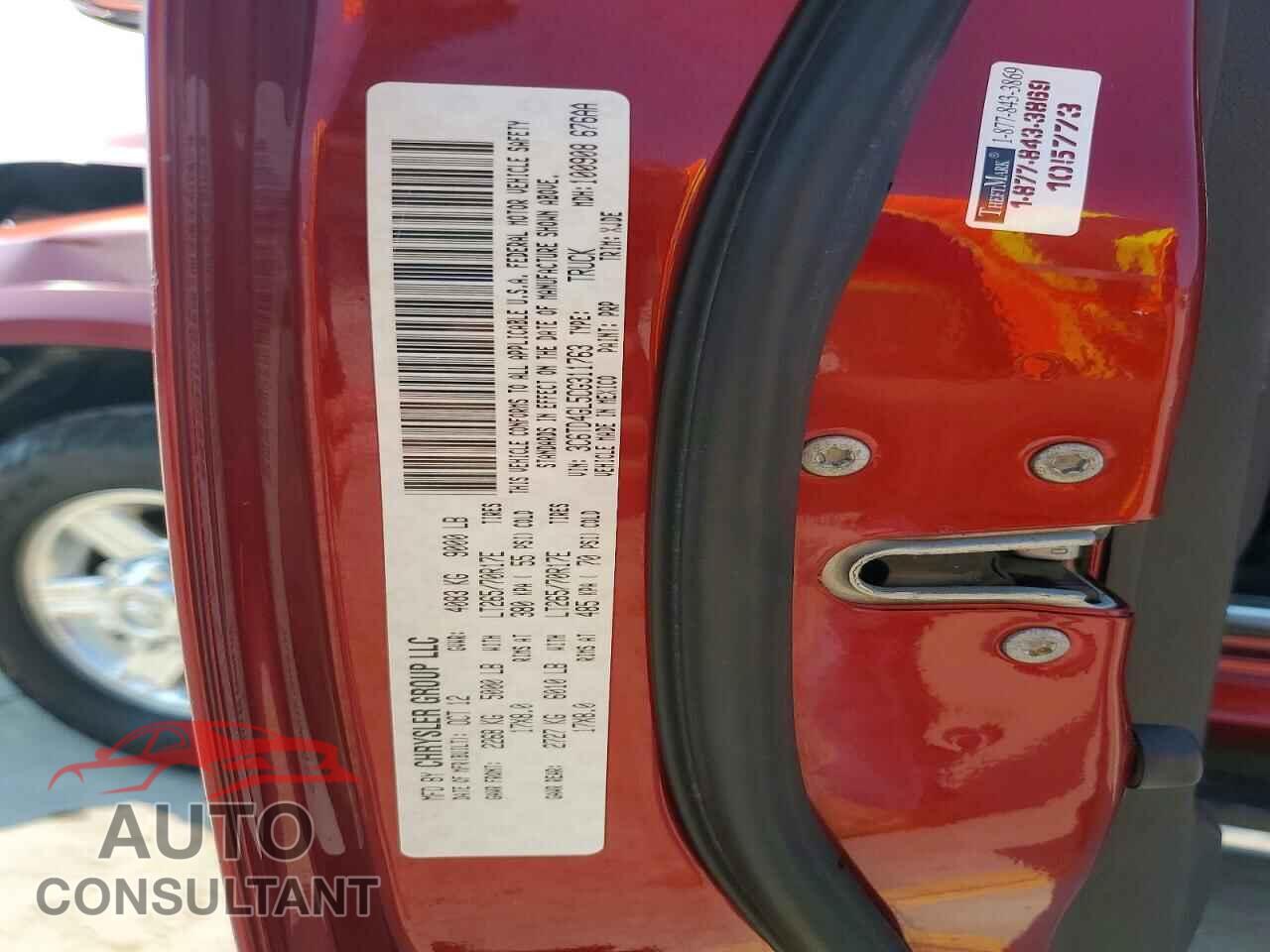 DODGE RAM 2500 2012 - 3C6TD4GL5CG311763