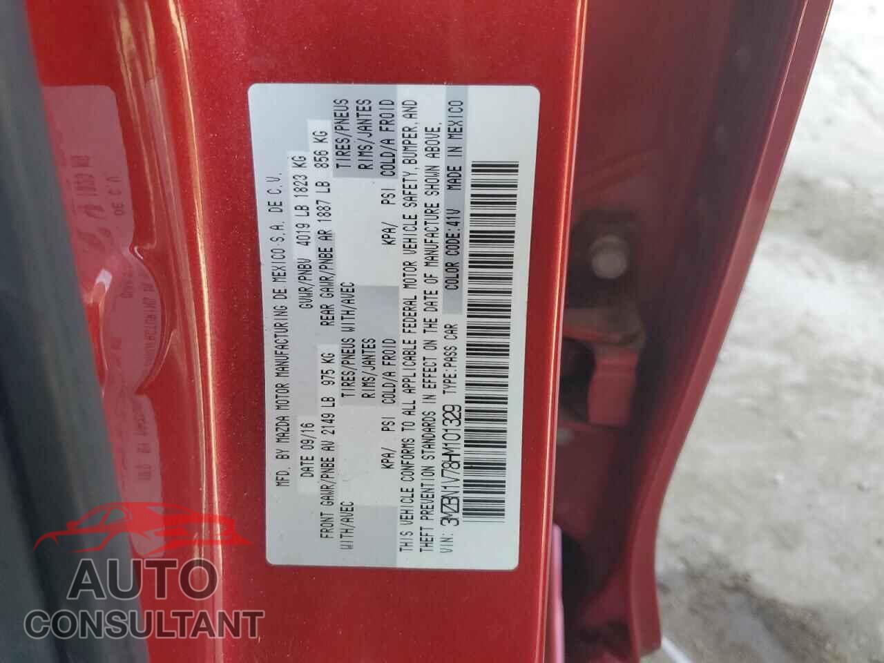 MAZDA 3 2017 - 3MZBN1V78HM101329