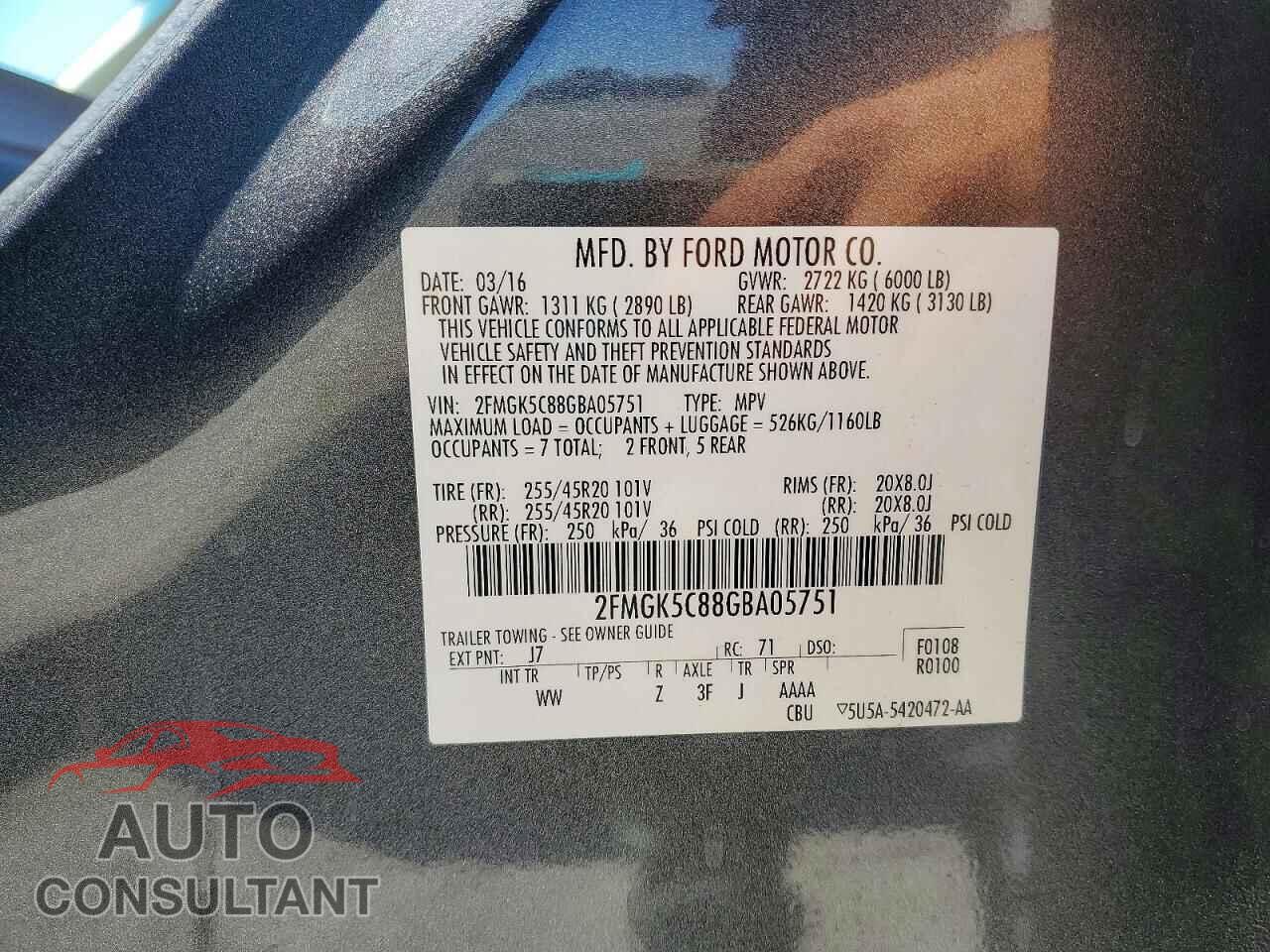 FORD FLEX 2016 - 2FMGK5C88GBA05751