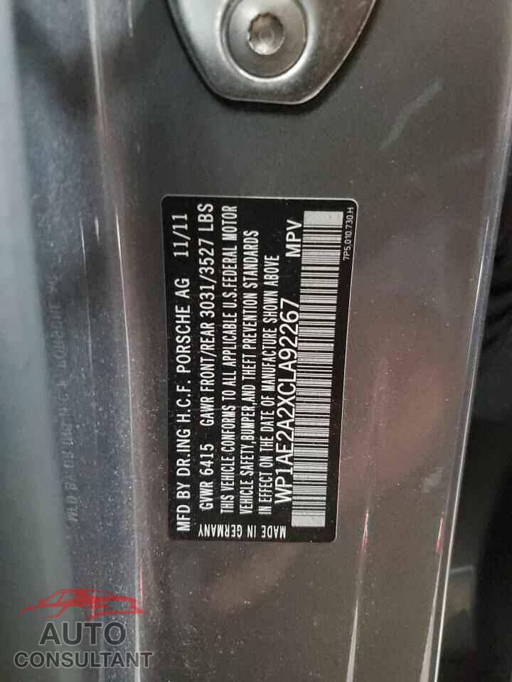 PORSCHE CAYENNE 2012 - WP1AE2A2XCLA92267