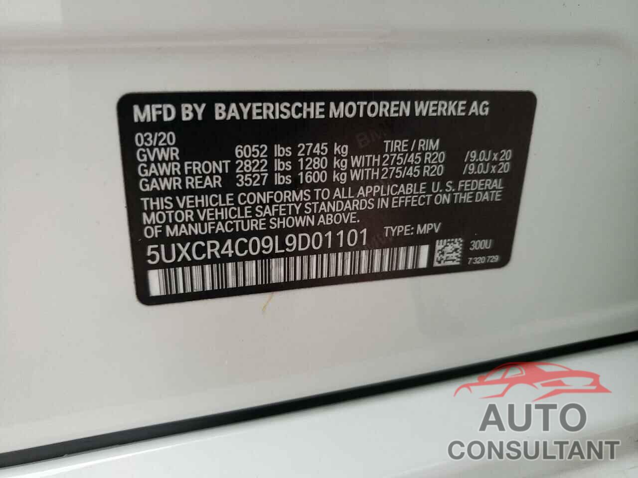 BMW X5 2020 - 5UXCR4C09L9D01101