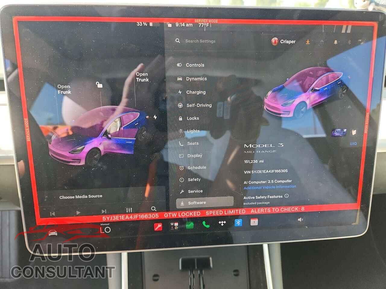TESLA MODEL 3 2018 - 5YJ3E1EA4JF166305
