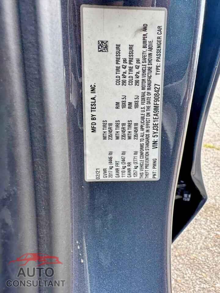 TESLA MODEL 3 2021 - 5YJ3E1EA9MF908427