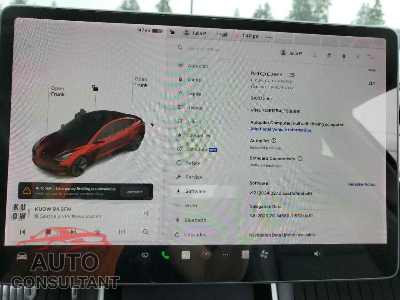 TESLA MODEL 3 2020 - 5YJ3E1EB4LF588991