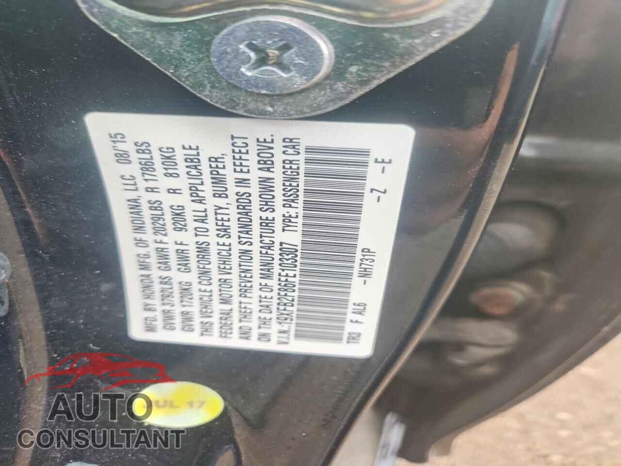 HONDA CIVIC 2015 - 19XFB2F86FE103307